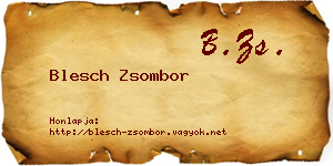 Blesch Zsombor névjegykártya